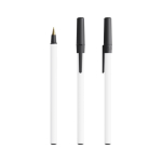 Bolígrafo de plástico reciclado con tapón y tinta azul Round Stic®BIC® color negro