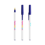 Bolígrafo de plástico reciclado con tapón y tinta azul Round Stic®BIC®