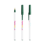Bolígrafo de plástico clásico con tapón y tinta negra Round Stic BIC® color verde