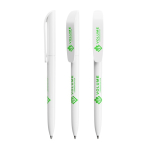Bolígrafo reciclado con clip y escritura azul Super Clip Ecolutions BIC® color blanco