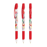 Bolígrafo de plástico reciclado con grip suave y tinta azul BIC® color rojo