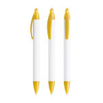 Bolígrafo de plástico reciclado con perfil ancho y tinta azul BIC® color amarillo transparente