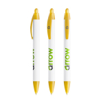 Bolígrafo de plástico reciclado con perfil ancho y tinta negra BIC® color amarillo transparente