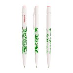Bolígrafo de plástico reciclado con mecanismo retráctil y tinta negra BIC® color blanco