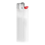 Mechero de plástico con gran seguridad y durabilidad BIC® J26 color blanco transparente