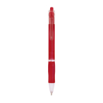 Bolígrafo de plástico con cuerpo translúcido y tinta azul Click BIC® color rojo
