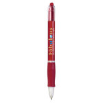 Bolígrafo de plástico con cuerpo translúcido y tinta azul Click BIC® color rojo
