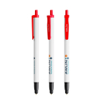 Bolígrafo de plástico reciclado con puntero táctil y tinta negra BIC® color rojo