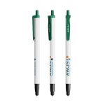 Bolígrafo de plástico reciclado con puntero táctil y tinta negra BIC® color verde