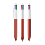 Bolígrafo de plástico estilo glaseado con tinta en 4 colores BIC® color rojo
