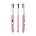 Bolígrafo de plástico estilo glaseado con tinta en 4 colores BIC® color rosa