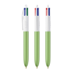 Bolígrafo de plástico estilo glaseado con tinta en 4 colores BIC® color verde manzana