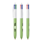 Bolígrafo de plástico estilo glaseado con tinta en 4 colores BIC® color verde manzana