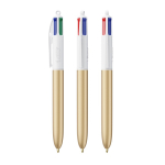 Bolígrafo de plástico estilo glaseado con tinta en 4 colores BIC® color dorado
