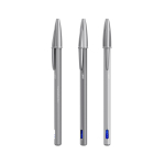 Bolígrafo metálico mate recargable con tinta azul Cristal® ReNew BIC® color plateado brillante
