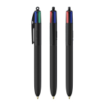Bolígrafo de plástico de tacto suave con tinta de 4 colores BIC® color negro
