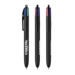 Bolígrafo de plástico de tacto suave con tinta de 4 colores BIC® color negro