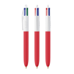 Bolígrafo de plástico de tacto suave con tinta de 4 colores BIC® color rojo