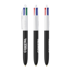 Bolígrafo de plástico de tacto suave con tinta de 4 colores BIC® color blanco/negro