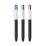 Bolígrafo de plástico efecto madera fabricado en UE con 4 tintas BIC® color negro