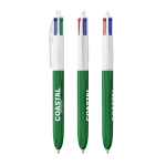 Bolígrafo de plástico efecto madera fabricado en UE con 4 tintas BIC® color verde