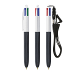 Bolígrafo de plástico efecto madera con tinta de 4 colores BIC® color negro
