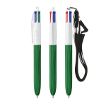 Bolígrafo de plástico efecto madera con tinta de 4 colores BIC® color verde