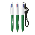 Bolígrafo de plástico efecto madera con tinta de 4 colores BIC® color verde