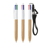 Bolígrafo de plástico efecto madera con tinta de 4 colores BIC® color madera