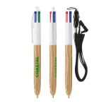 Bolígrafo de plástico efecto madera con tinta de 4 colores BIC® color madera