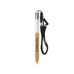 Bolígrafo de plástico efecto madera con tinta de 4 colores BIC® vista principal
