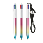 Bolígrafo de plástico efecto degradado metálico y tinta 4 colores BIC® color multicolor