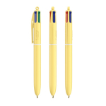 Bolígrafo de plástico con acabado pastel y tinta de 4 colores BIC® color amarillo pastel