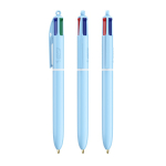 Bolígrafo de plástico con acabado pastel y tinta de 4 colores BIC® color azul pastel