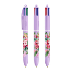 Bolígrafo de plástico con acabado pastel y tinta de 4 colores BIC® color lila
