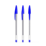 Bolígrafo de plástico transparente clásico con tinta azul BIC® Cristal® color azul
