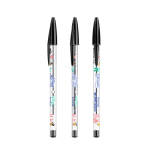 Bolígrafo de plástico transparente clásico con tinta negra BIC® Cristal® color negro