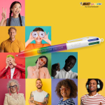 Bolígrafo de plástico estilo arcoiris con tinta de 4 colores BIC®