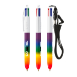 Bolígrafo de plástico colores arcoiris con cinta y tinta 4 colores BIC® color multicolor
