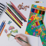 Set de colorear reciclado con certificación FSC® y 6 lápices BIC®
