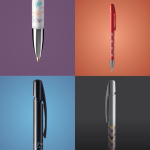 Bolígrafo de plástico recargable con acción de clic y tinta azul BIC®