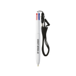 Bolígrafo de plástico reciclado con lanyard y tinta de 4 colores BIC® vista principal