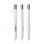 Bolígrafo de plástico reciclado hecho en UE con tinta de 4 colores BIC® color blanco
