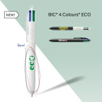 Bolígrafo de plástico reciclado hecho en UE con tinta de 4 colores BIC®