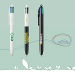 Bolígrafo de plástico reciclado hecho en UE con tinta de 4 colores BIC®