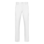 Pantalón multibolsillos sarga unisex cintura elástica 190 g/m2 Velilla color blanco