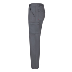 Pantalón multibolsillos sarga unisex cintura elástica 190 g/m2 Velilla color gris tercera vista