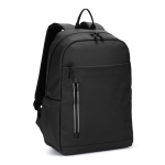 Mochila de cuero sintético con cremalleras impermeables para PC 16” color negro