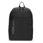 Mochila de cuero sintético con cremalleras impermeables para PC 16” color negro primera vista