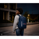 Mochila de cuero sintético con cremalleras impermeables para PC 16” primera vista